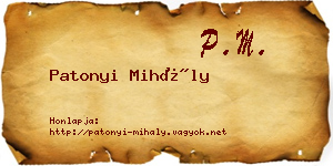 Patonyi Mihály névjegykártya