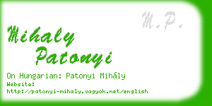 mihaly patonyi business card